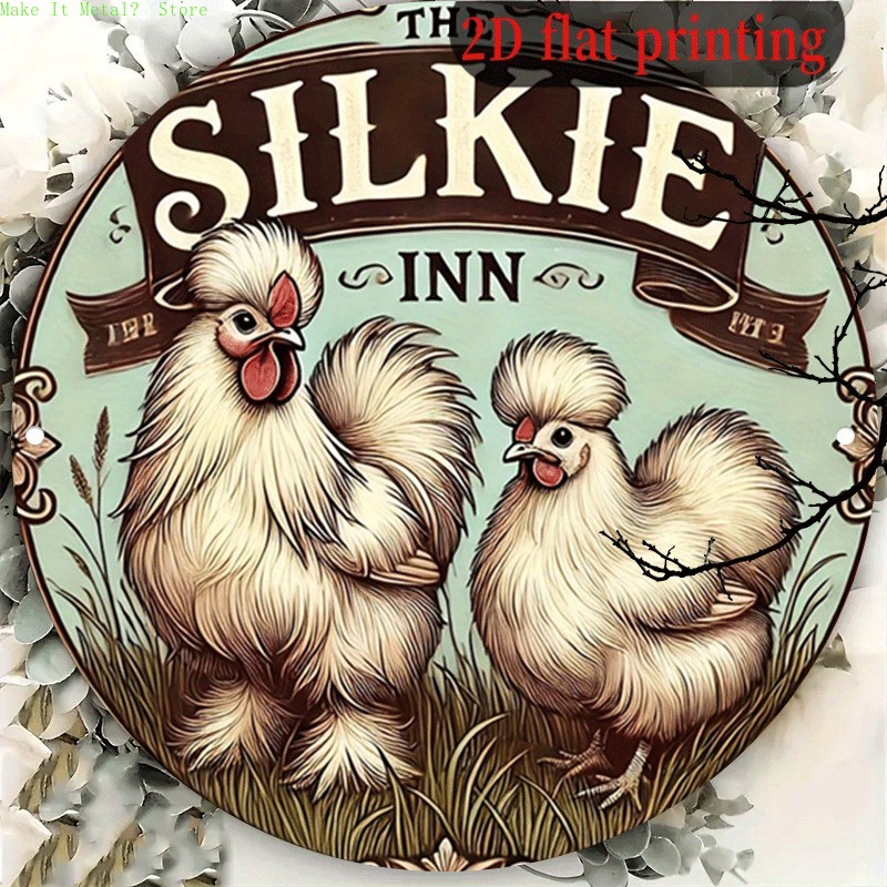 Home Bar And Kitchen - Panneau rond vintage The Silkie Inn