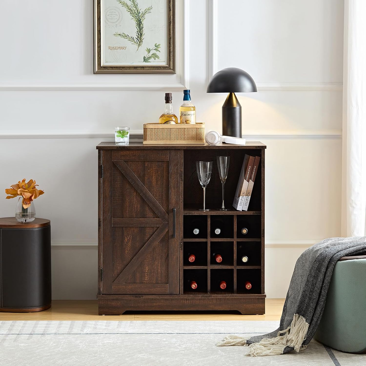 Home Bar Shelves - Meuble de bar de style campagnard,
