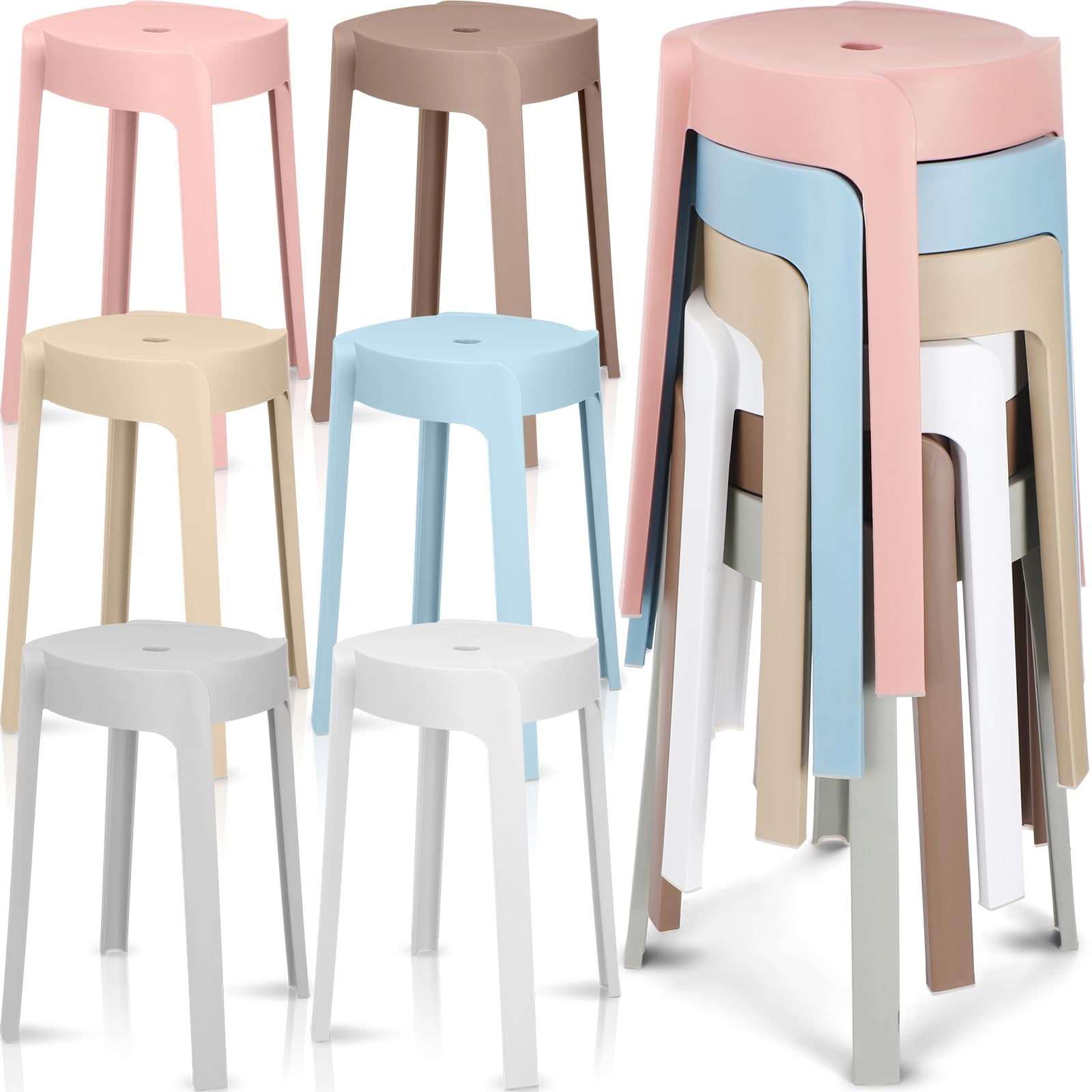 Home Bar Seating - Lot de 6 tabourets empilables en
