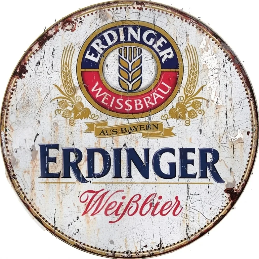 Home Bar Accessories - Erdinger Beer – panneau rond Vintage