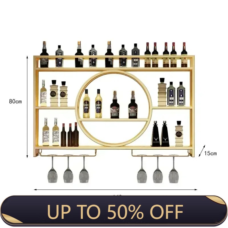 Home Bar Shelves - Étagère à vin murale industrielle avec