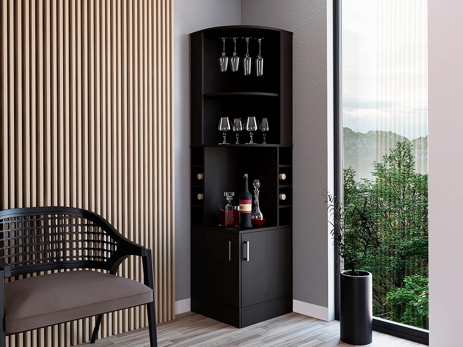 Meuble bar d'angle avec 2 étag - Home Bar Shelves avis et prix