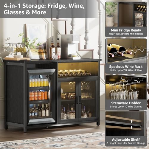 Meuble bar à vin avec espace p - Home Bar Setup avis et prix