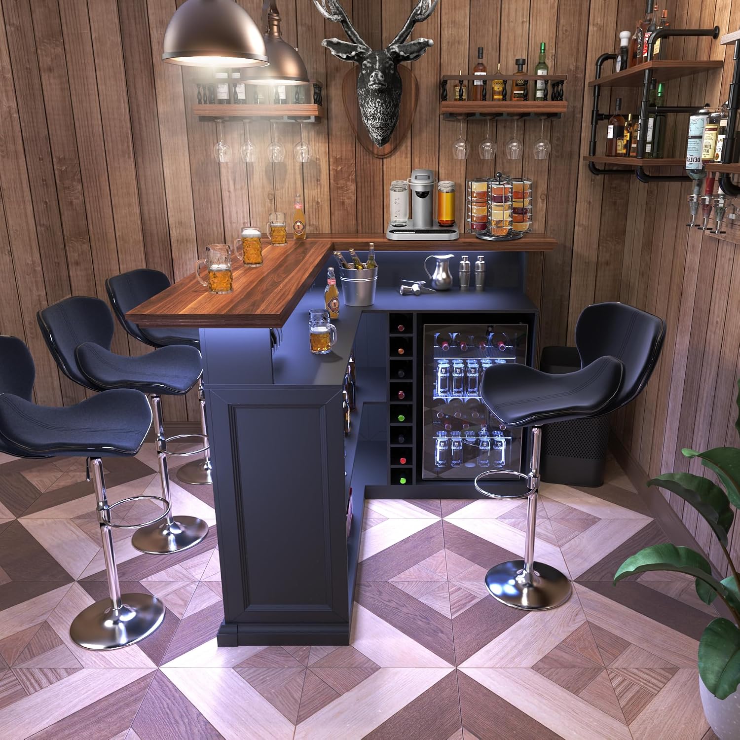 Meuble bar en L pour la maison - Home Bar Setup avis et prix