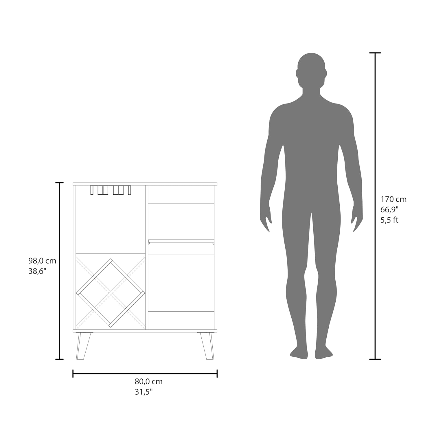 Meuble de bar en chêne bleu, 4 - Home Bar Shelves avis et prix